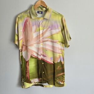 Graphic Mens Dress Shirt Hawaiian Summer Sz Small Coney Island Picnic